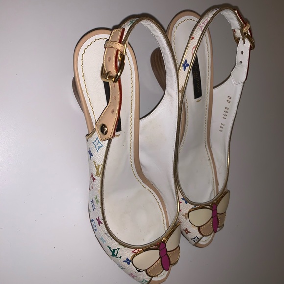 SOLD-Rare Louis Vuitton Butterfly Primrose Wedges - Picture 13 of 15